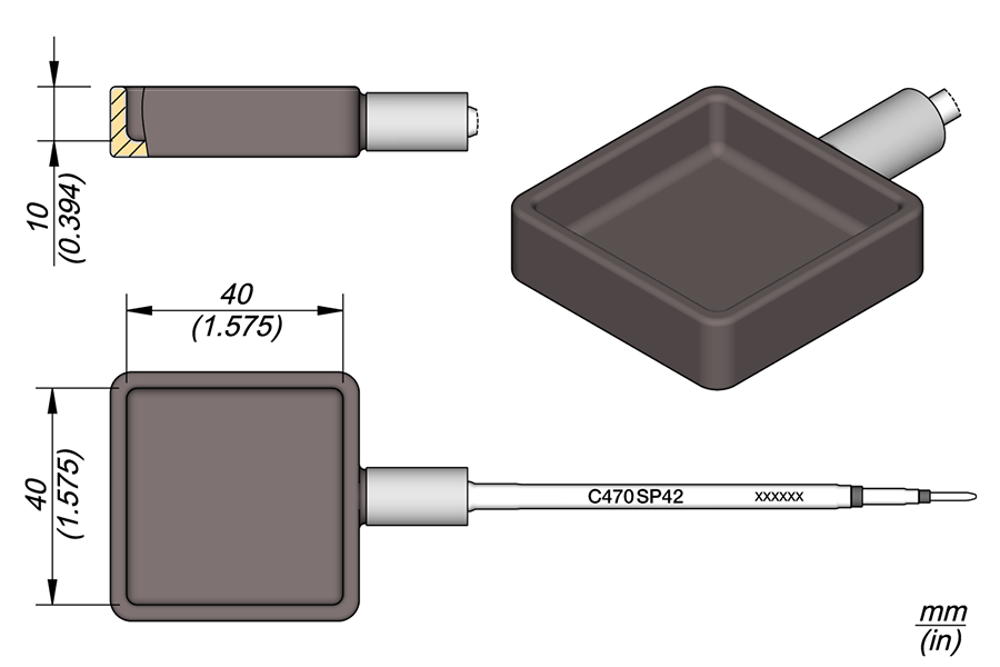C470SP42 - Solder Pot Cartridge 40 x 40